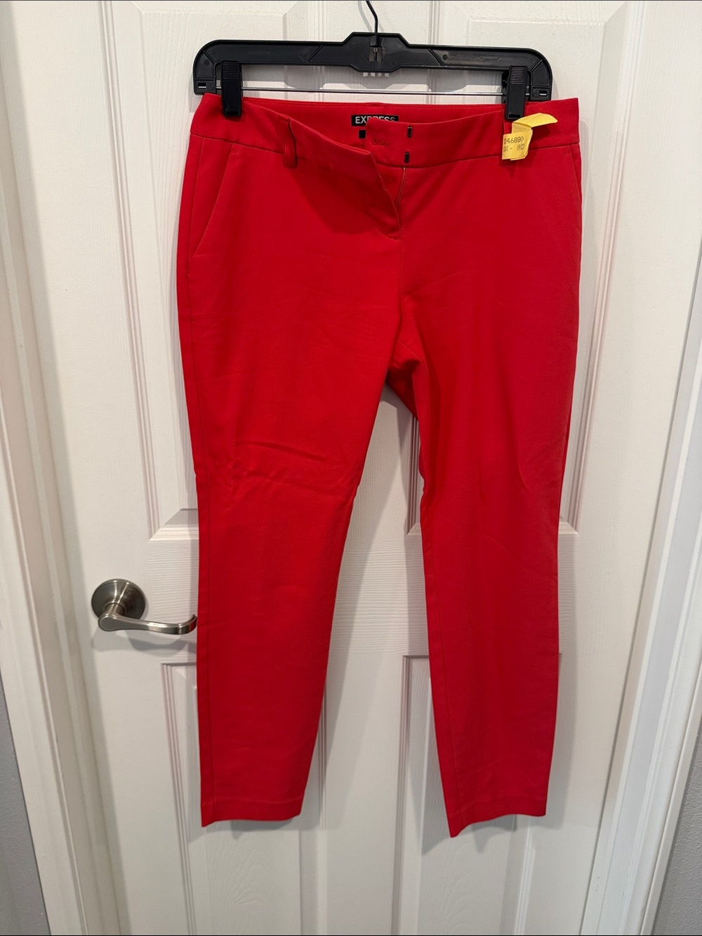 Express Bright Red Slim Ankle Pants